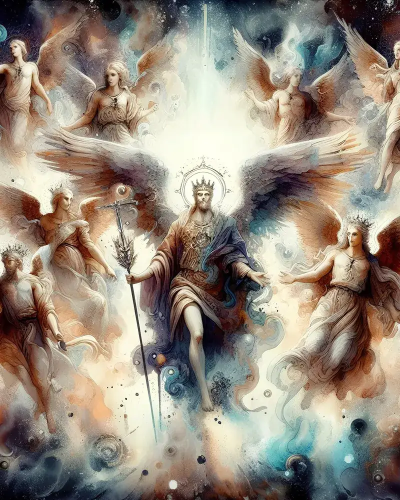Watercolor choir of angels